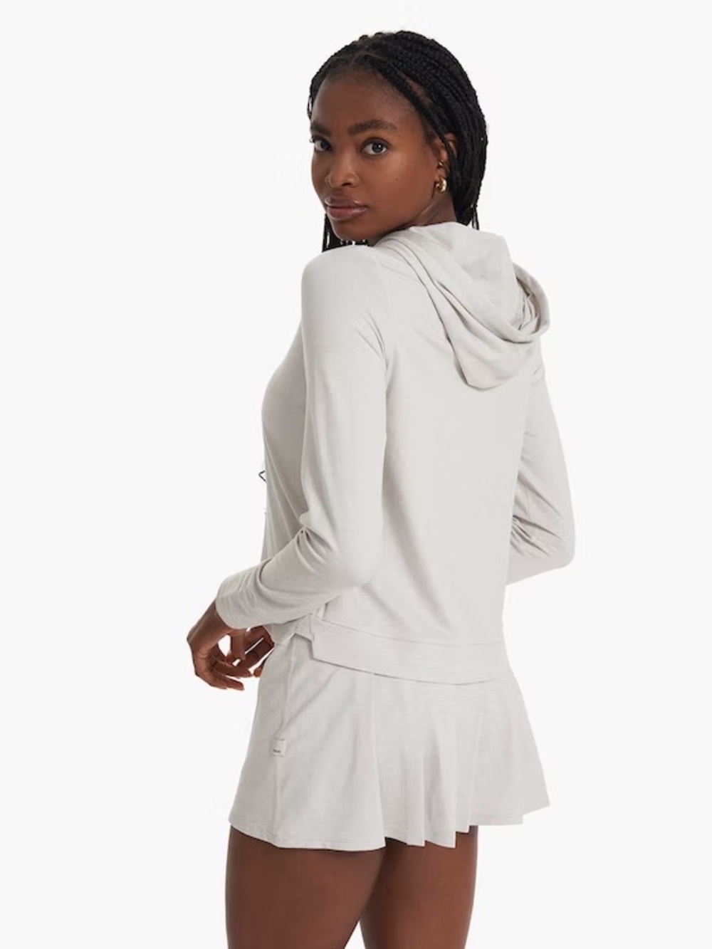 NWT Vuori Halo Essential Hoodie VW226 Salt Heather Women’s Size Large - Picture 4 of 9